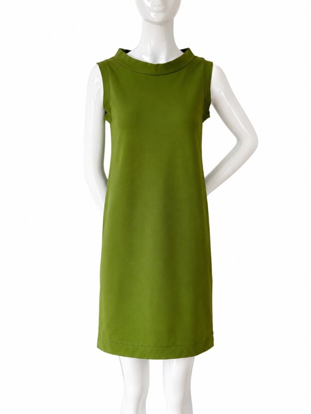 Max Mara Olive Green Stretch Shift Dress IT 40 Made in Italy
